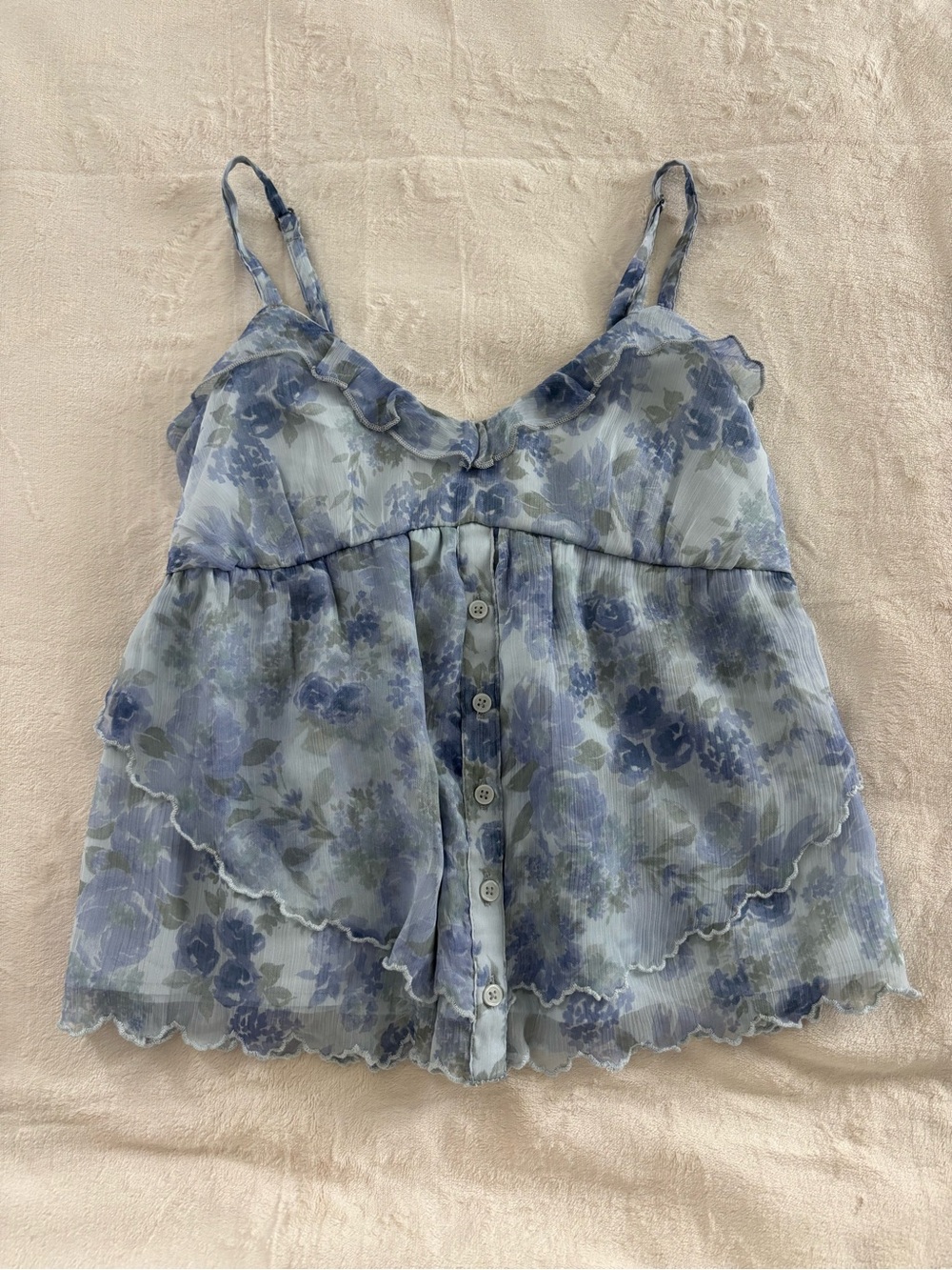 Hollister blue babydoll top